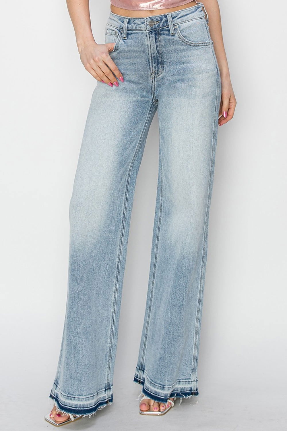 Women's Risen Full Size High Rise Wide Leg Jeans - us.meeeshop