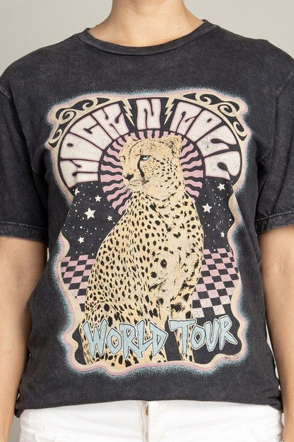 Rock & Roll World Tour Graphic Top us.meeeshop - 