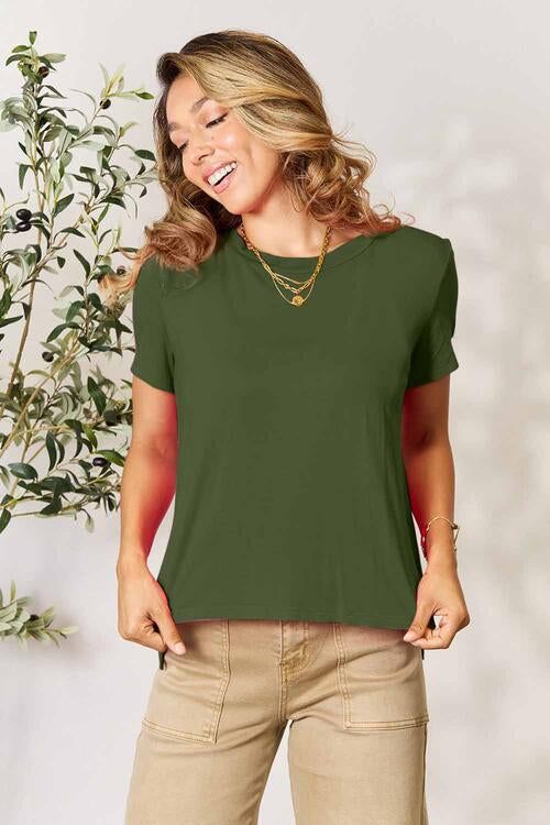 Round Neck Short Sleeve T-Shirt us.meeeshop - 