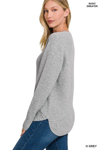 Round Neck Basic Sweater - us.meeeshop