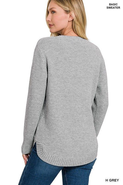 Round Neck Basic Sweater - us.meeeshop