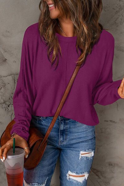 Women's Round Neck Long Sleeve T-Shirt - us.meeeshop