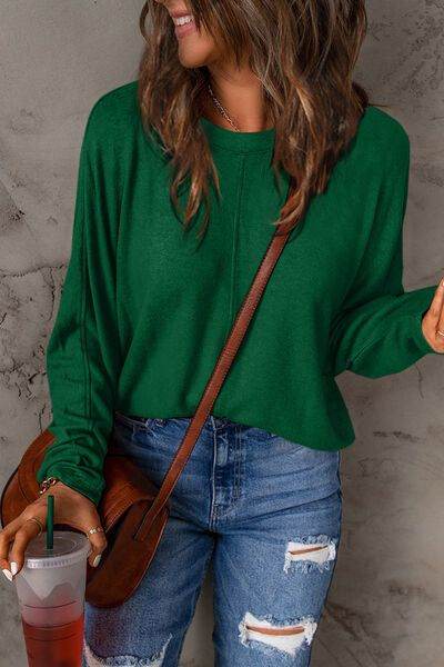 Round Neck Long Sleeve T-Shirt - us.meeeshop