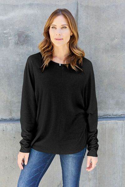 Round Neck Long Sleeve T-Shirt - us.meeeshop