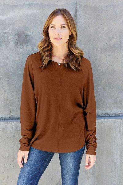 Round Neck Long Sleeve T-Shirt - us.meeeshop