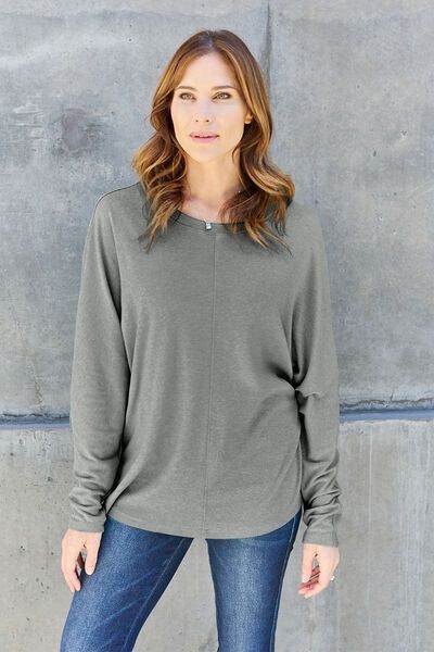 Round Neck Long Sleeve T-Shirt - us.meeeshop