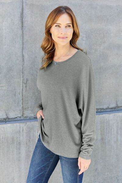 Round Neck Long Sleeve T-Shirt - us.meeeshop