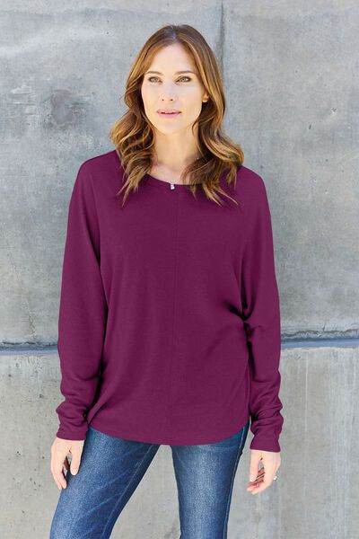 Round Neck Long Sleeve T-Shirt - us.meeeshop