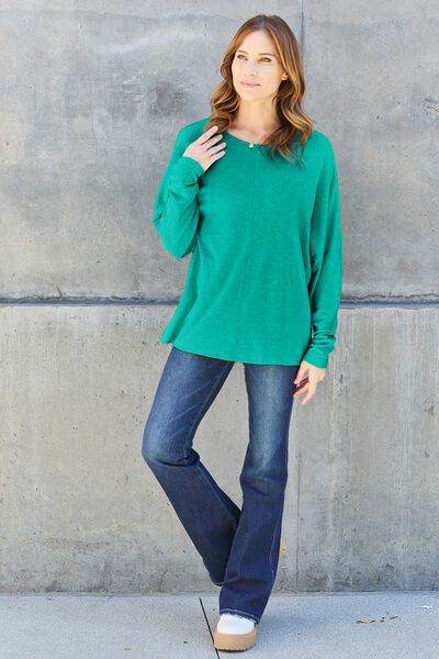 Round Neck Long Sleeve T-Shirt - us.meeeshop