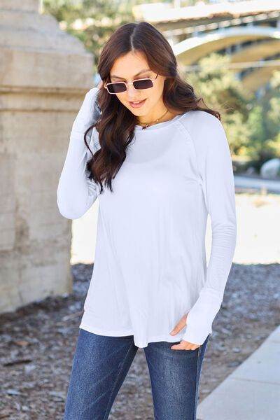 Round Neck Long Sleeve T-Shirt - us.meeeshop