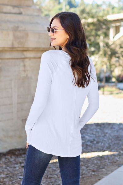 Round Neck Long Sleeve T-Shirt - us.meeeshop