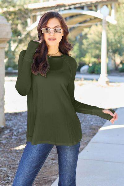 Round Neck Long Sleeve T-Shirt - us.meeeshop