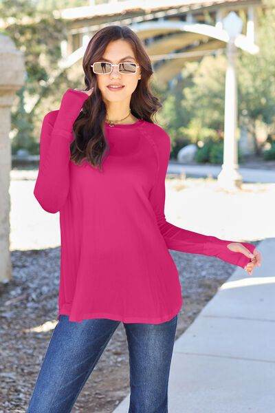 Round Neck Long Sleeve T-Shirt - us.meeeshop