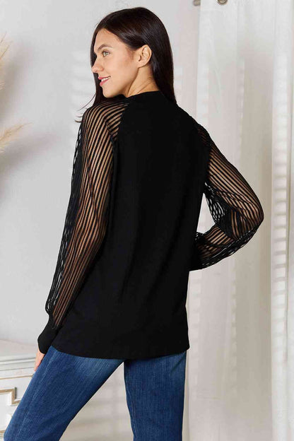 Women's Round Neck Raglan Sleeve Blouse - us.meeeshop