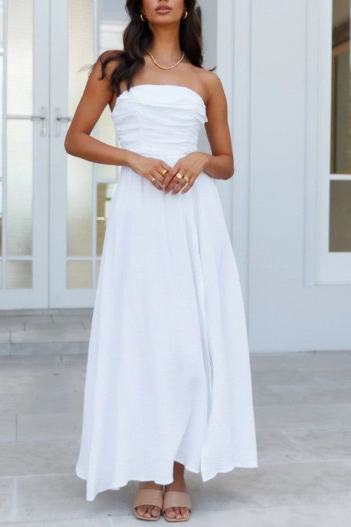 Ruched Off-Shoulder Maxi Dress us.meeeshop - 