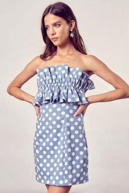 Ruffle Polka Dot Dress us.meeeshop - 