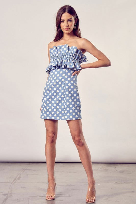 Ruffle Polka Dot Dress us.meeeshop - 