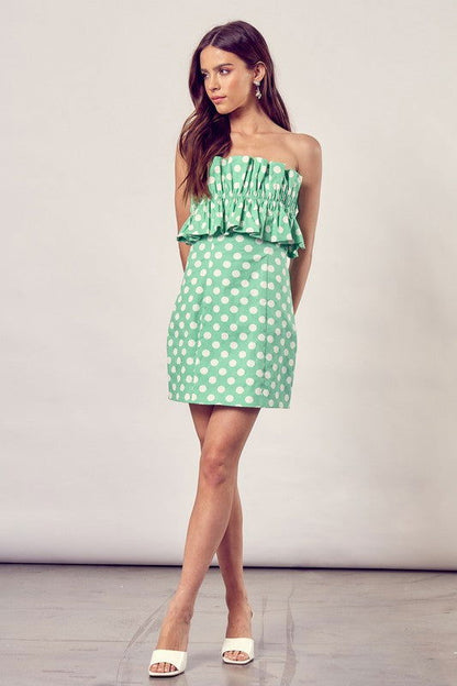 Ruffle Polka Dot Dress us.meeeshop - 