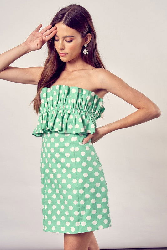 Ruffle Polka Dot Dress us.meeeshop - 