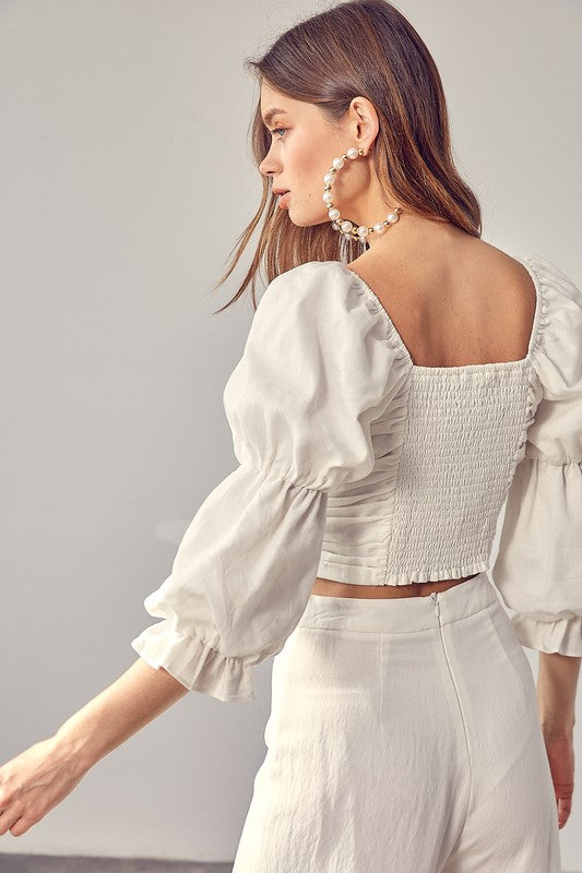 Ruffle Ruched Front Top | us.meeeshop