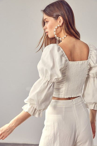 Ruffle Ruched Front Top us.meeeshop - 