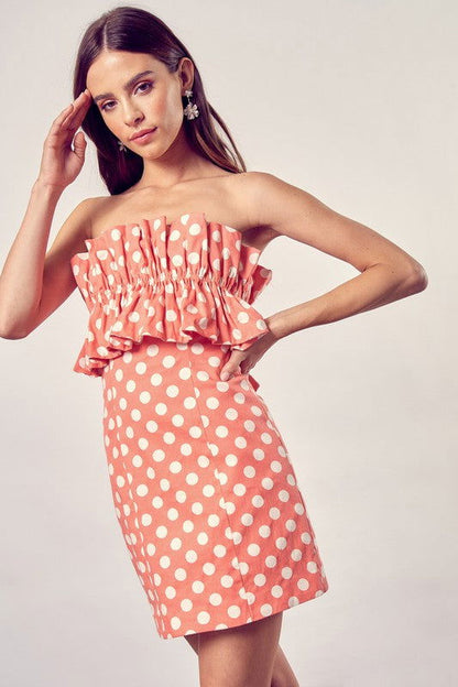 Ruffle Polka Dot Dress - us.meeeshop