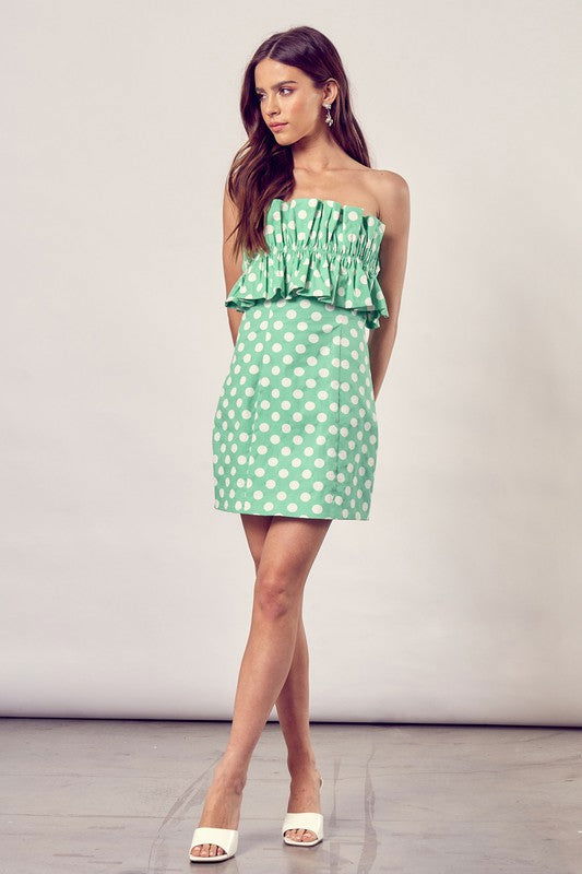 Ruffle Polka Dot Dress - us.meeeshop