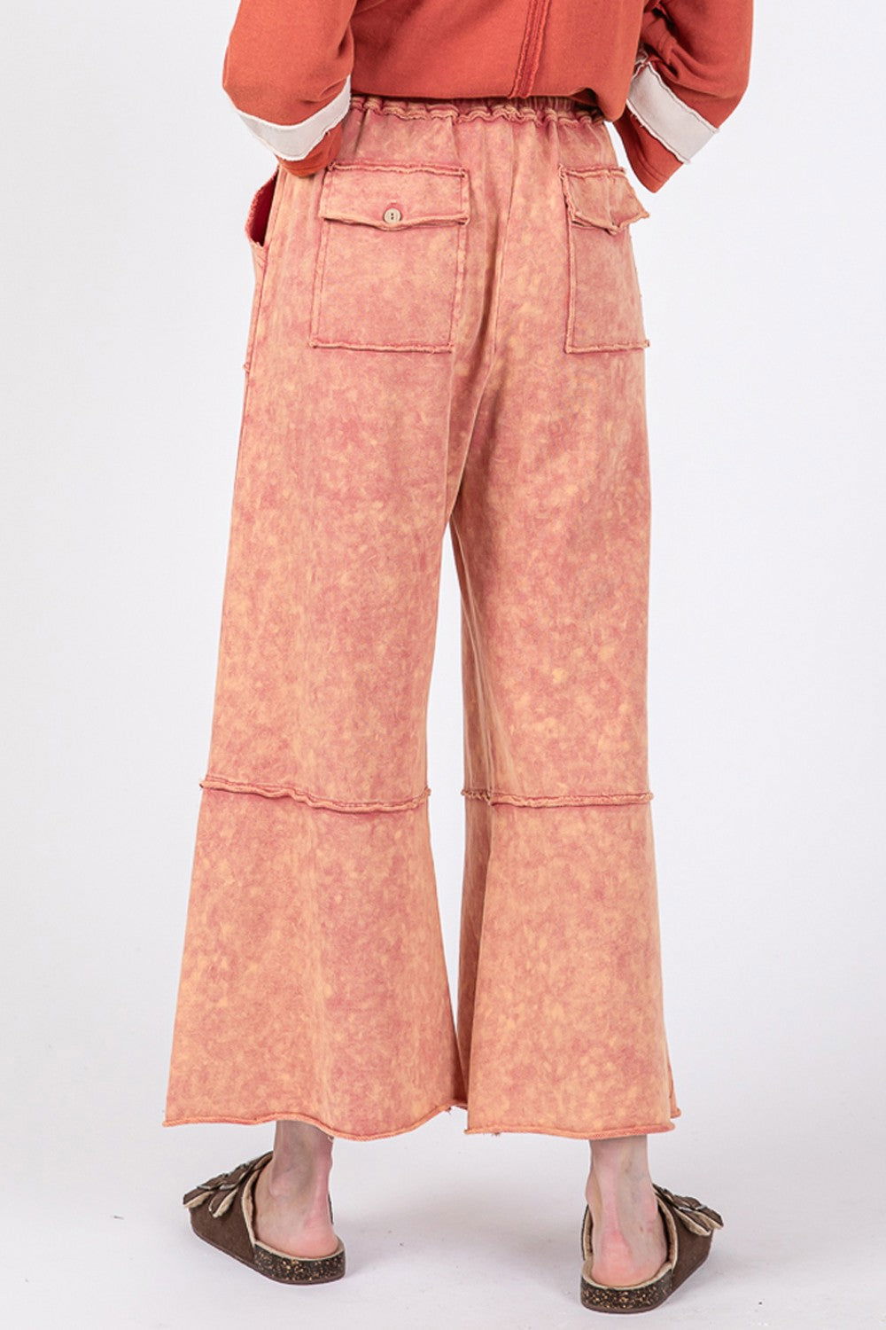 SAGE + FIG Mineral Washed Terry Wide Leg Pants us.meeeshop - 