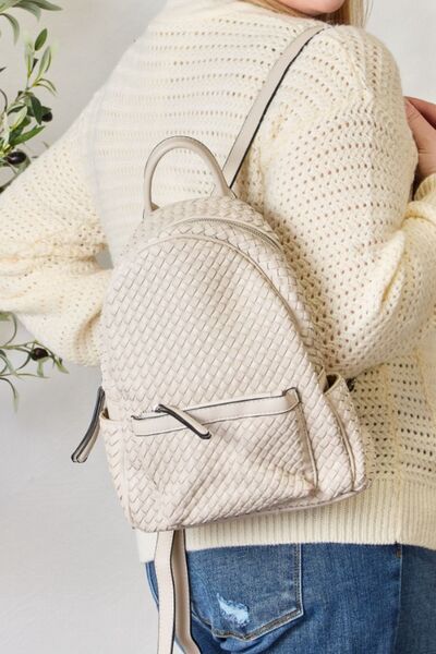 SHOMICO PU Leather Woven Backpack us.meeeshop - 