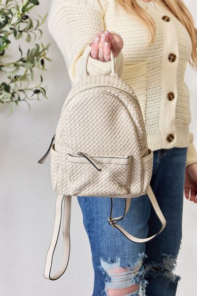 SHOMICO PU Leather Woven Backpack us.meeeshop - 