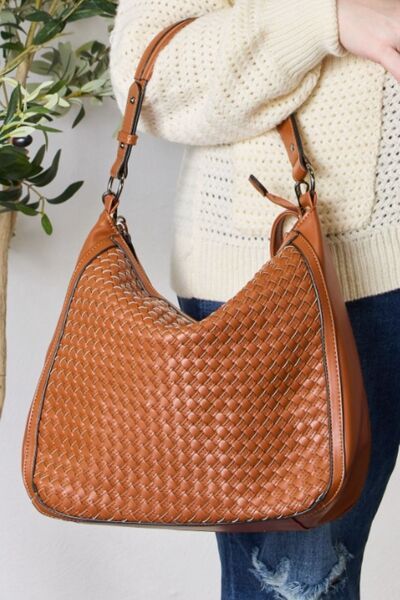 SHOMICO Weaved Vegan Leather Handbag us.meeeshop - Handbags