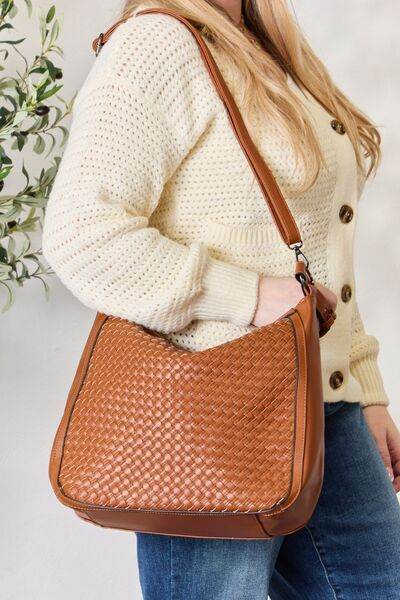 SHOMICO Weaved Vegan Leather Handbag - us.meeeshop