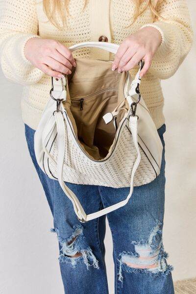 SHOMICO Weaved Vegan Leather Handbag - us.meeeshop