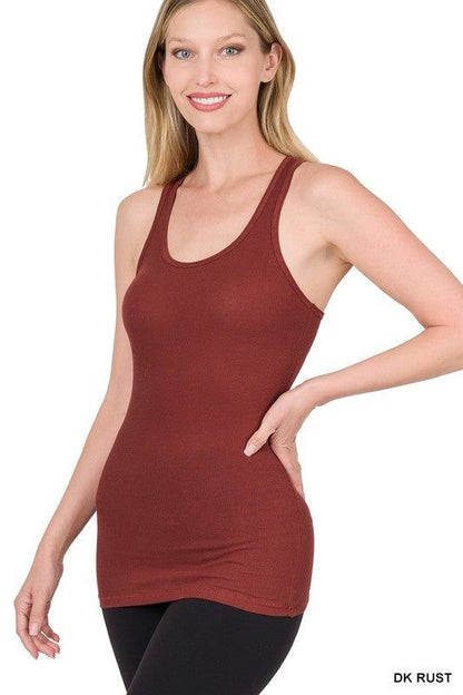 Zenana STRETCHY RIBBED KNIT RACERBACK TANK - us.meeeshop