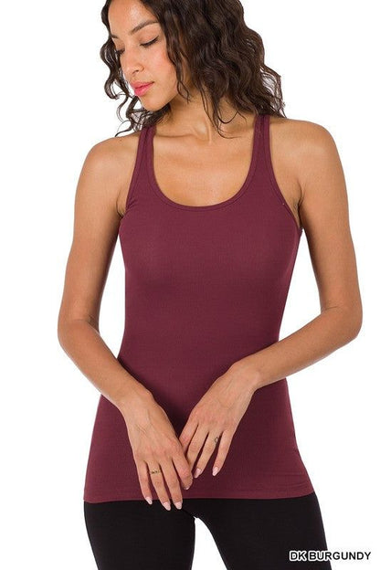 Zenana STRETCHY RIBBED KNIT RACERBACK TANK - us.meeeshop