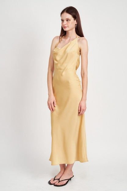 Satin Maxi Bias Dress - us.meeeshop