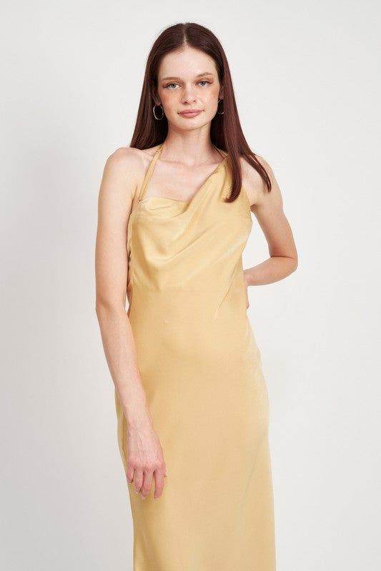 Satin Maxi Bias Dress - us.meeeshop