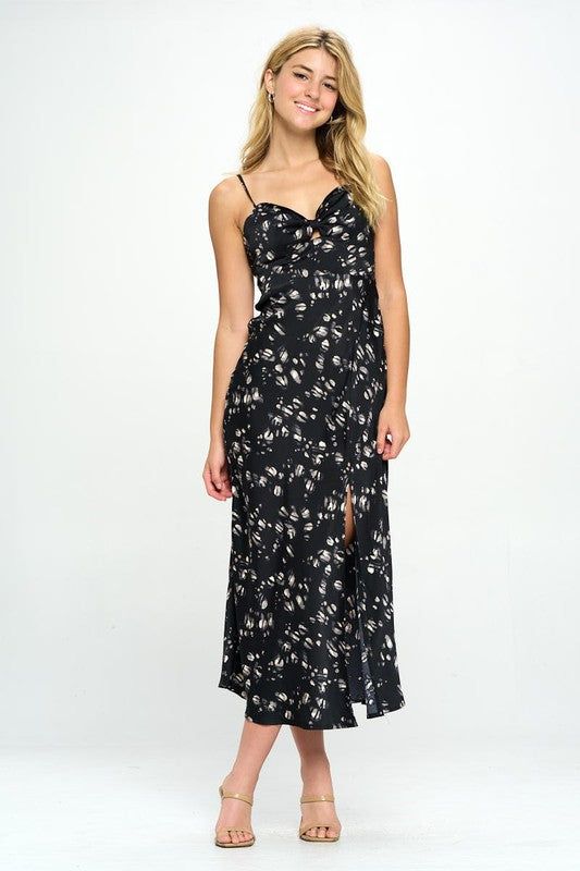 Satin floral maxi dress - us.meeeshop