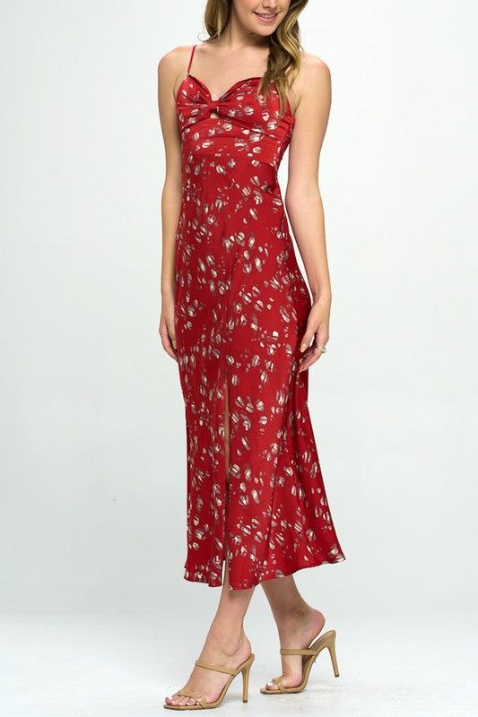 Satin floral maxi dress - us.meeeshop