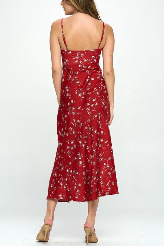 Satin floral maxi dress - us.meeeshop