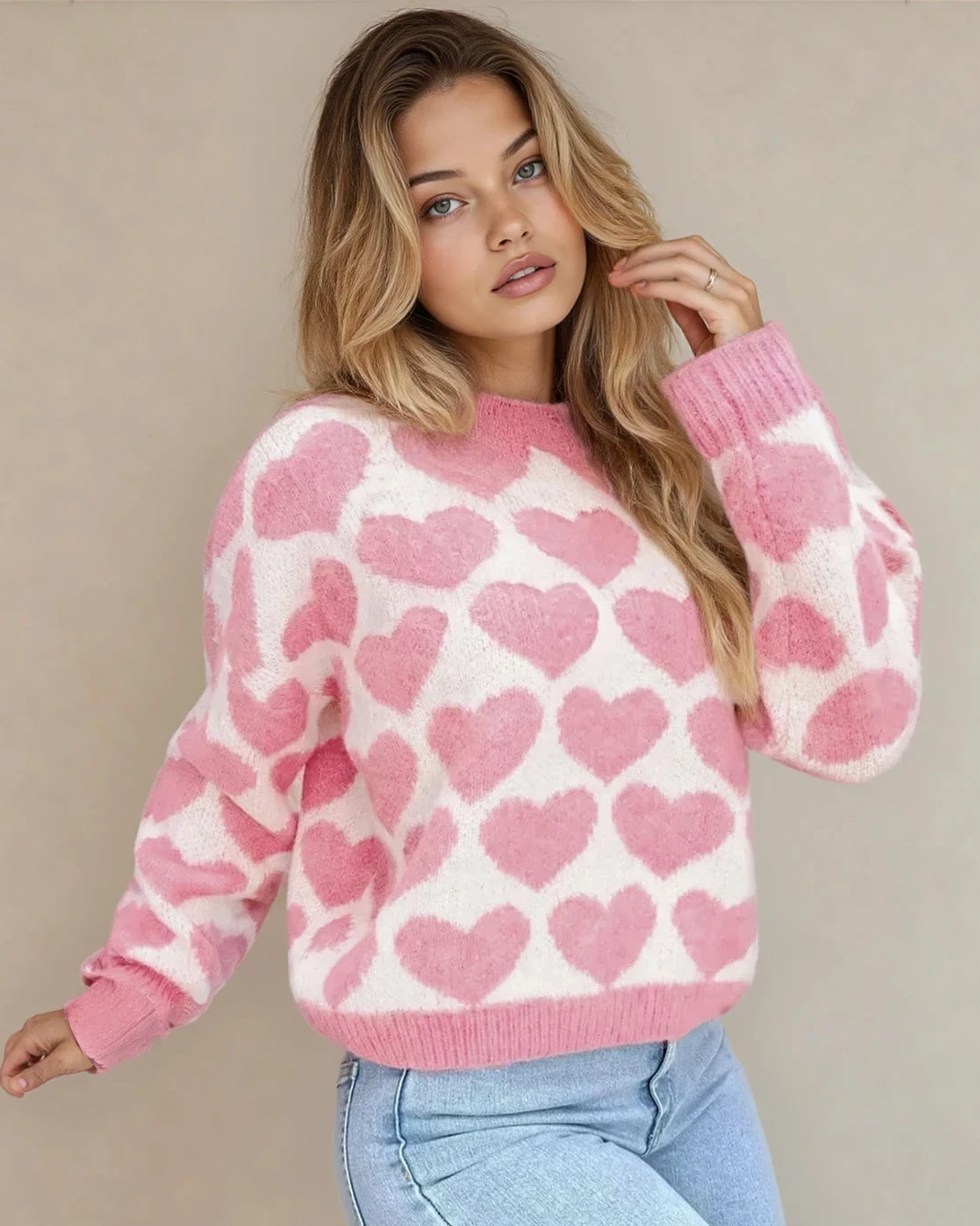 melody sweater Melody Sweater Strawberry Pink (layer) - shop at us.meeeshop