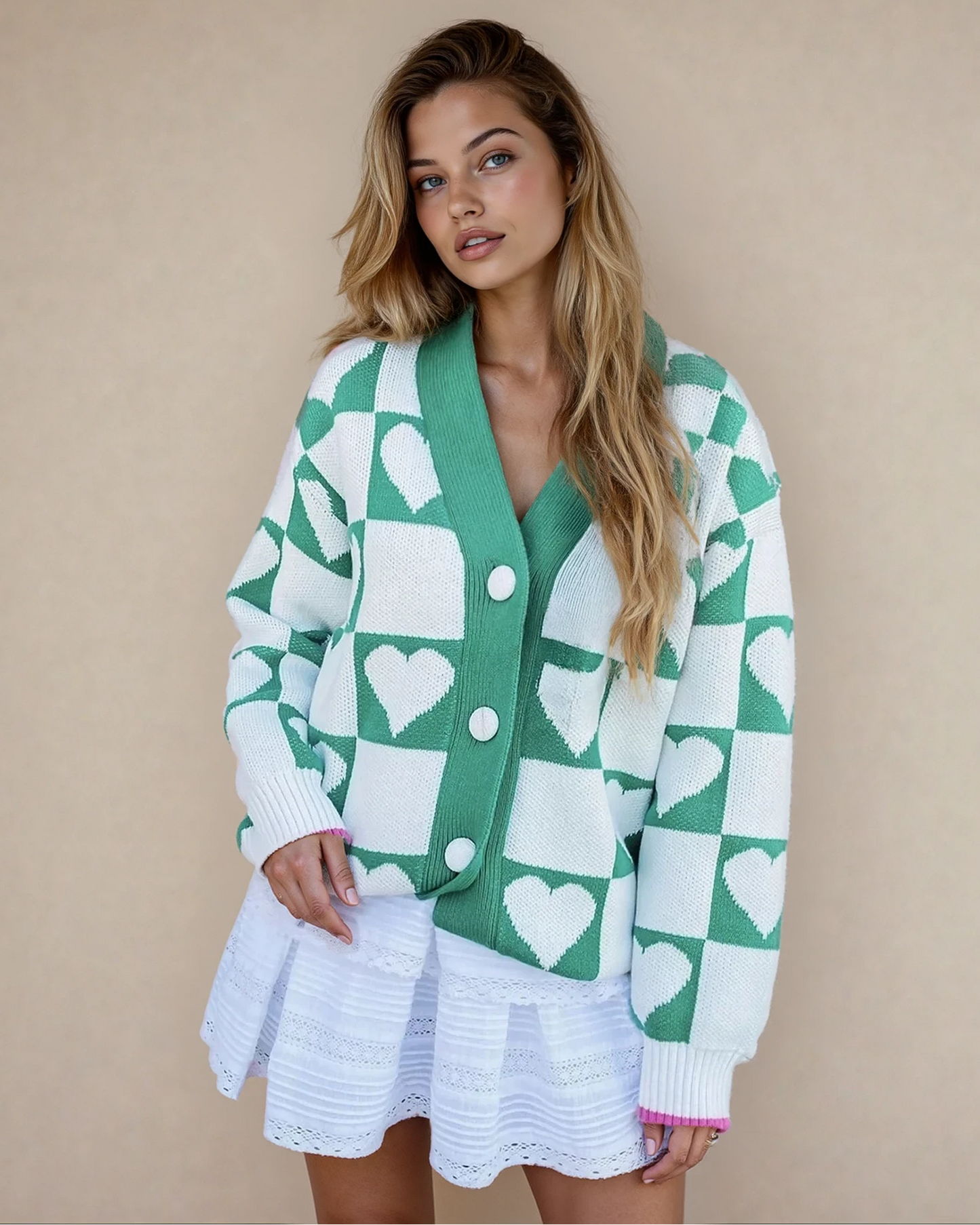 jade button down Jade Button Down Sweater Cardigan Sea Green (layer) - shop at us.meeeshop