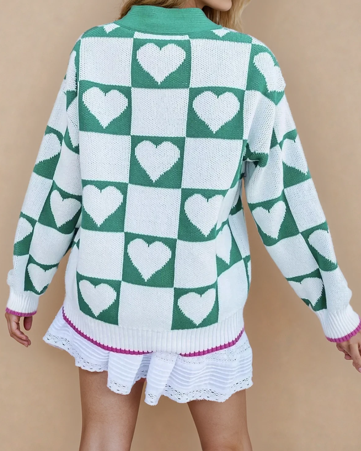 jade button down Jade Button Down Sweater Cardigan view 2 (layer) - shop at us.meeeshop