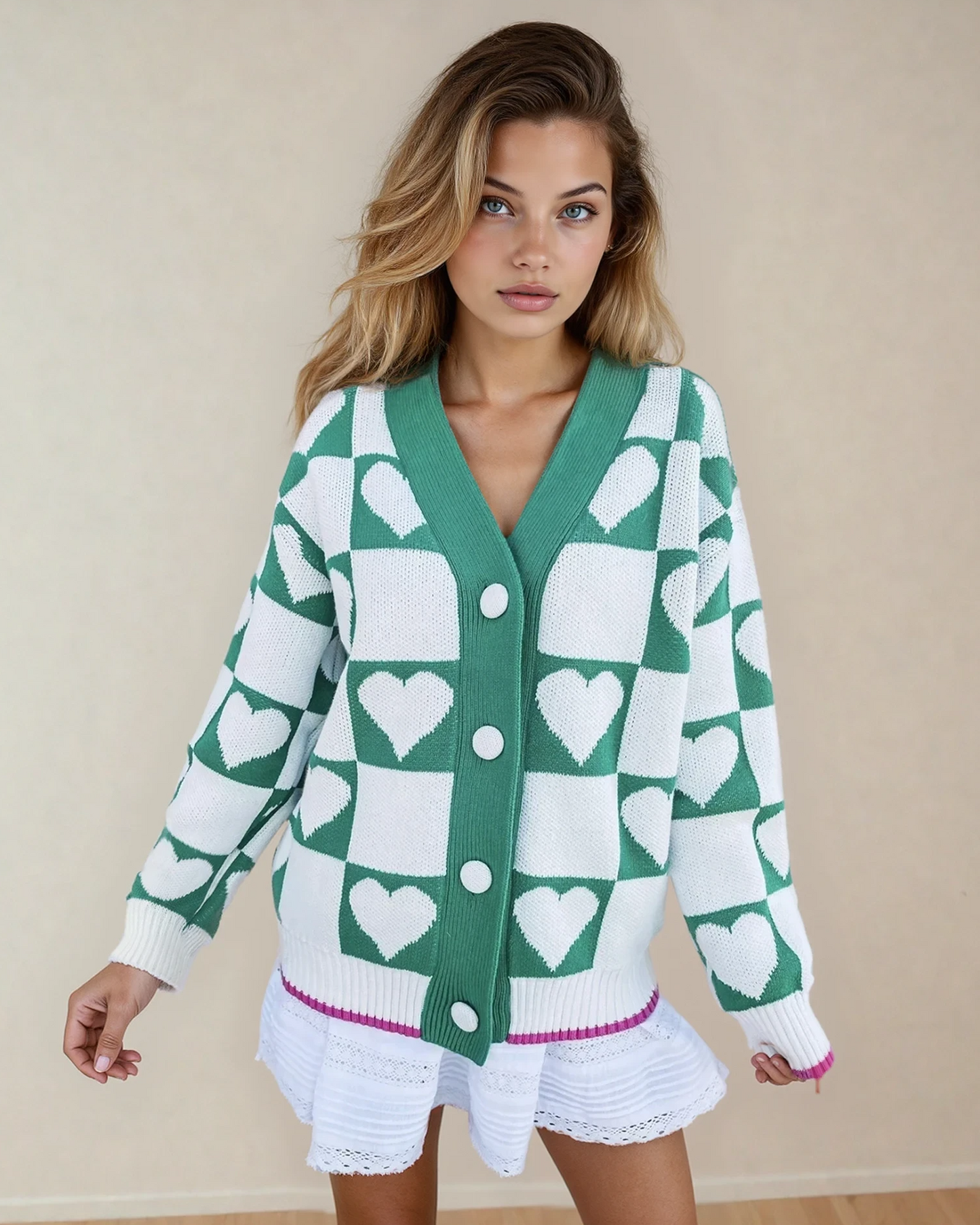 jade button down Jade Button Down Sweater Cardigan view 3 (layer) - shop at us.meeeshop