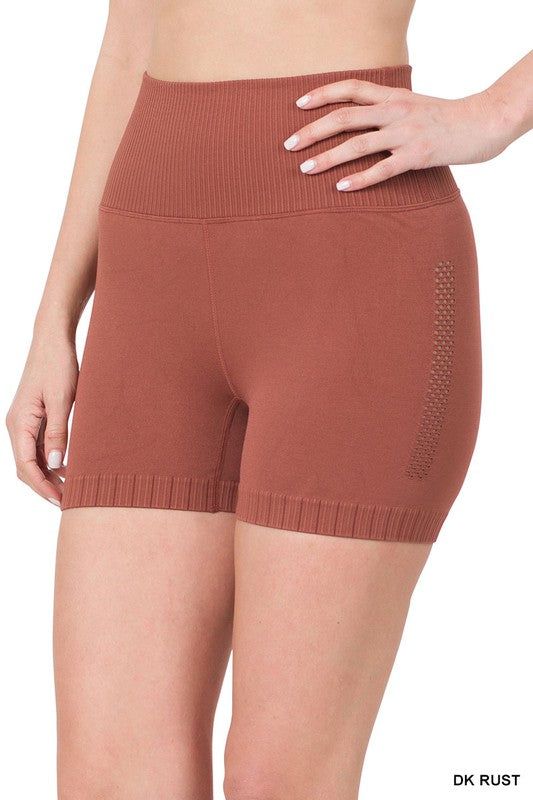 Zenana Seamless High Waisted Shorts - us.meeeshop