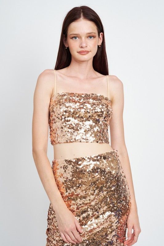 Sequin Reched Tube Top us.meeeshop - Shirts & Tops