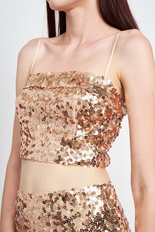 Women's Sequin Reched Tube Top - us.meeeshop