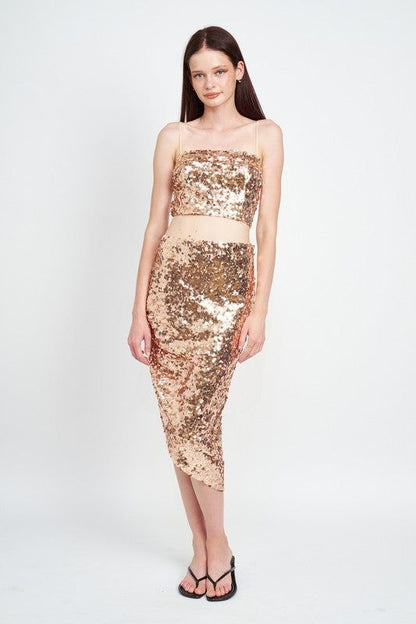 Women's Sequin Reched Tube Top - us.meeeshop