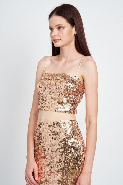 Women's Sequin Reched Tube Top - us.meeeshop