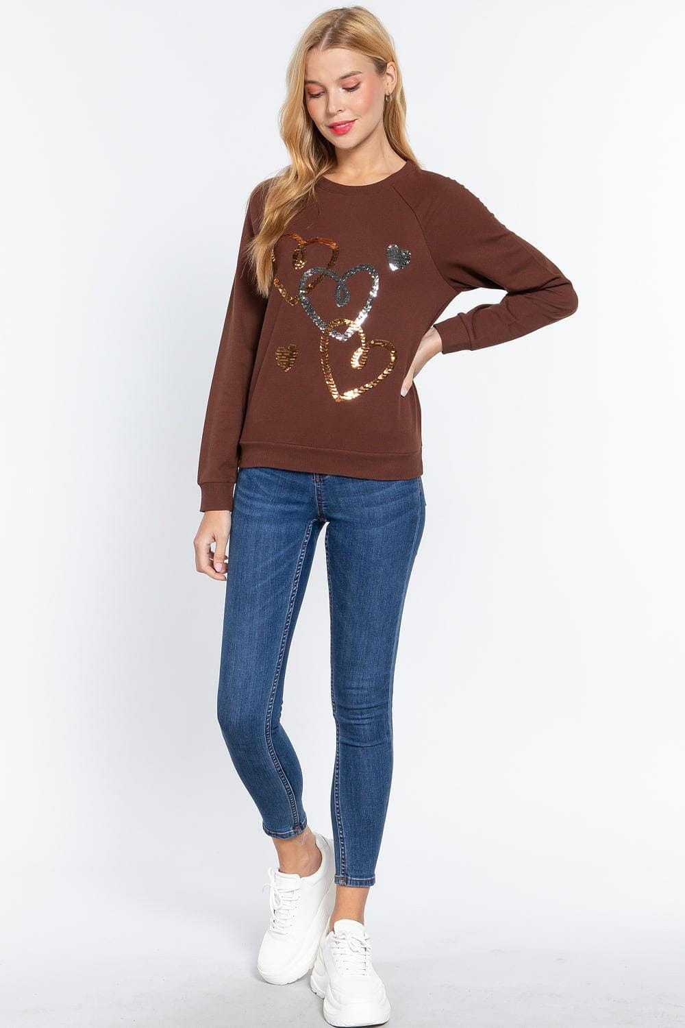 Sequins French Terry Pullover Top | us.meeeshop